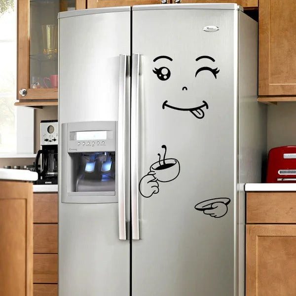 Fridge Cute Stickers Fridge Magnet Fridge Happy Delicious Face Kitchen Fridges Wall Stickers Art Cute Wall Sticker Home Decor