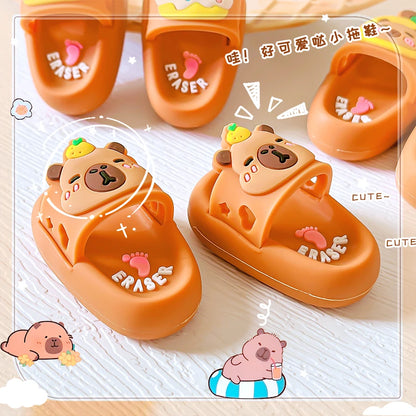 school teacher gift back to school supplies Aesthetic cute stationery Kawaii capybara funny erasers Slippers rubber cute things