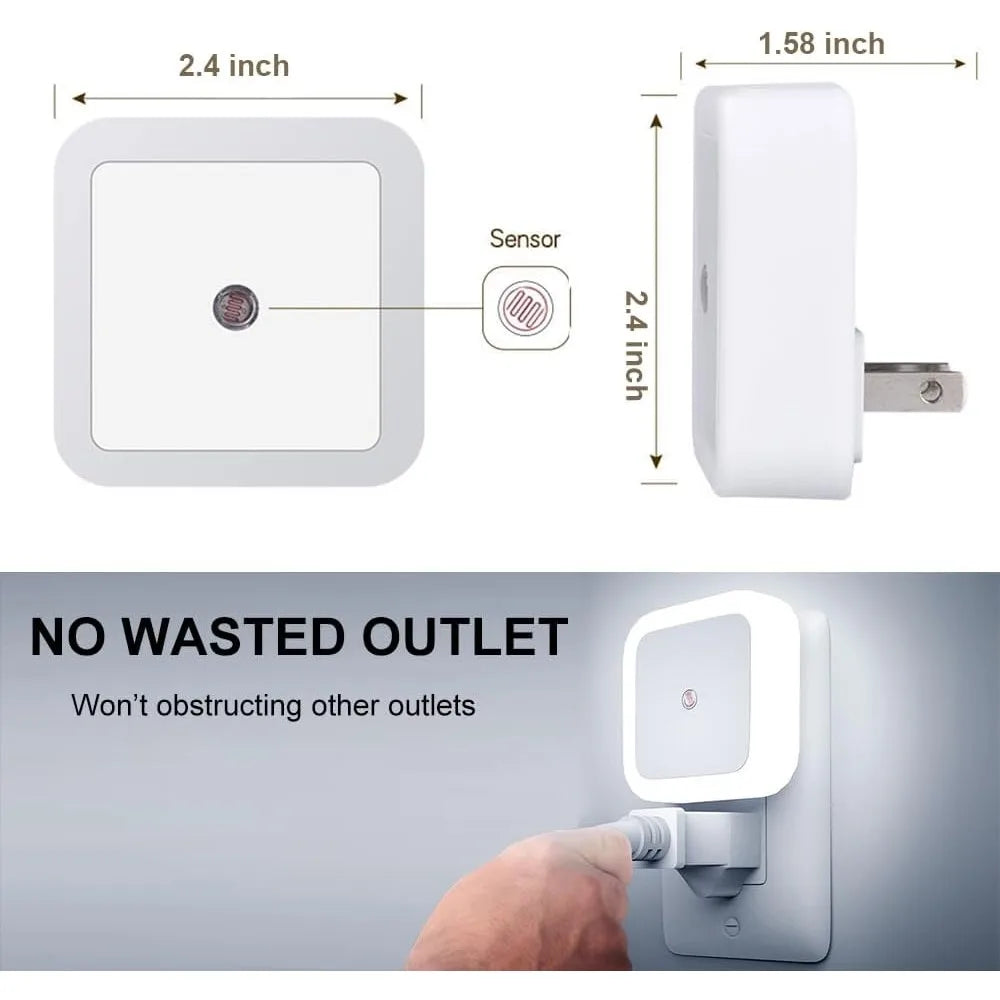 LED Night Lights Plug Into Wall Dusk To Dawn Light Sensor Night Light for Adults Kids Room Bedroom Bathroom Hallway Kitchen