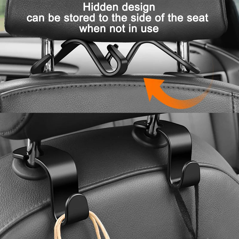Car Headrest Hooks Hanger for Bags Seat Back Organizer Holder Clips Auto Fastener Hook Car Storage Interior Accessories