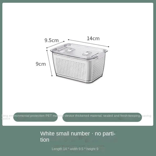 Fridge Storage Box Refrigerator Fresh Vegetable Fruit Boxes Drain Basket Storage Containers With Lid Kitchen Tools Organizer