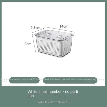 Fridge Storage Box Refrigerator Fresh Vegetable Fruit Boxes Drain Basket Storage Containers With Lid Kitchen Tools Organizer