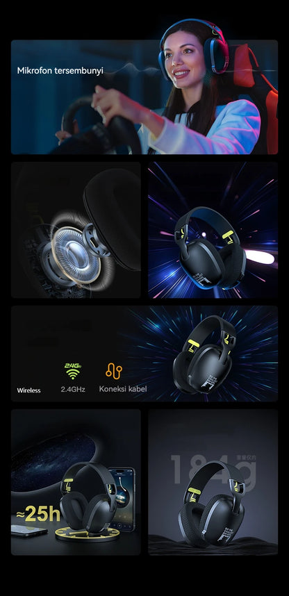 ONIKUMA 2024 New Three-mode Headset Gaming Headset Wireless Gaming Headset Player Headset Stereo Headset Ultra-long Battery Life