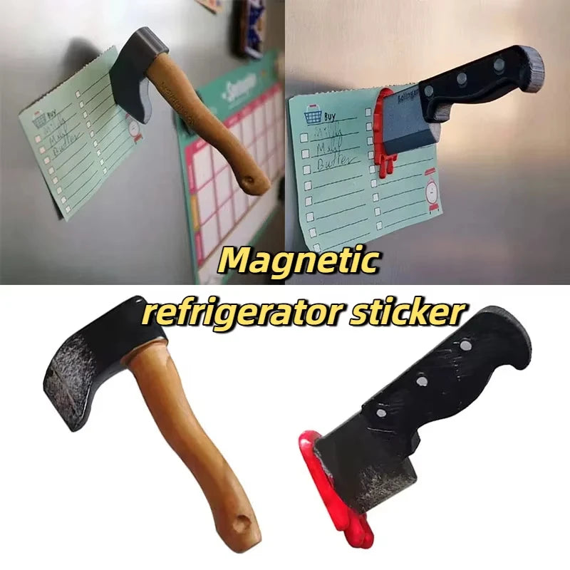Funny Knife Magnetic Fridge Stickers, 3D Fun Axe Fridge Magnet, Novelty Home Decor Gifts, Eye-Catching Fridge For Iron Surface
