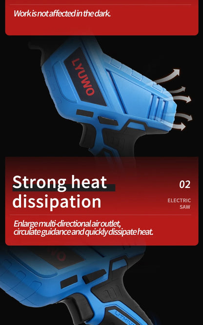 20V Rechargeable Reciprocating Saw Adjustable Speed Electric Saw Blade Saw Portable Wood Metal Cutting Chain Saw