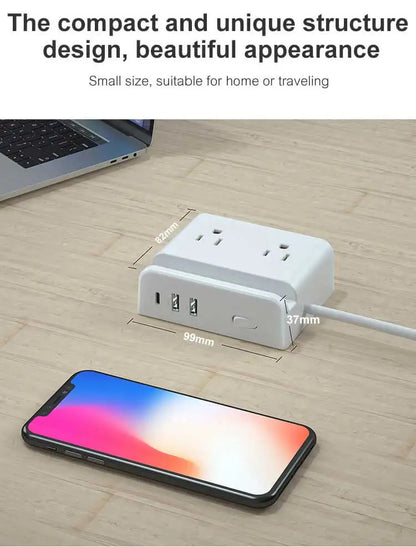 Smart power strip  us smart outlet wall plug adapt surge protector  110v 5V 2.4A usb c hub electrical socket with usb charger