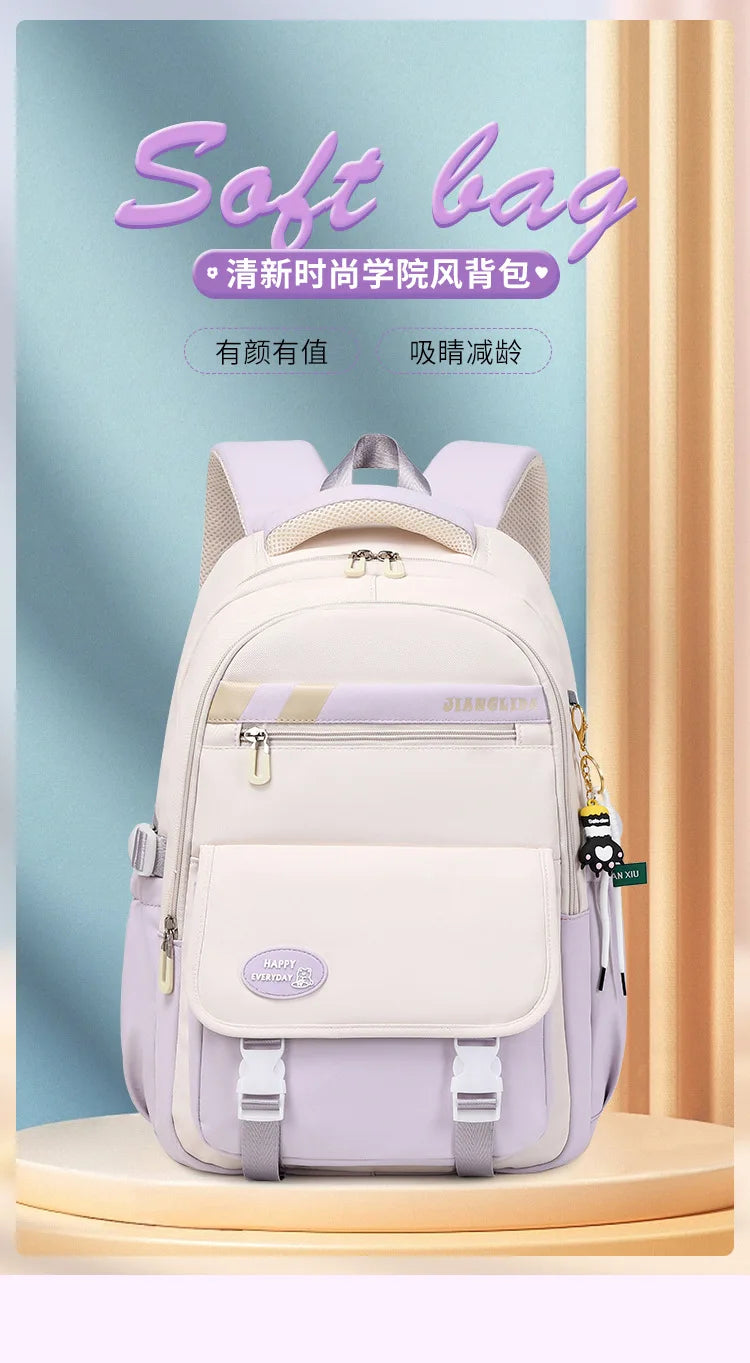 Cute Student Backpack 3pcs/set Primary Schoolbag Harajuku Kawaii Student Backpack Teenage Girls Handbag Large Capacity Rucksack