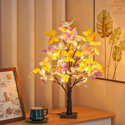 1pc 24LED white birch butterfly tree lamp, Christmas shaped lamp, decorative lamp, desktop decorative lamp