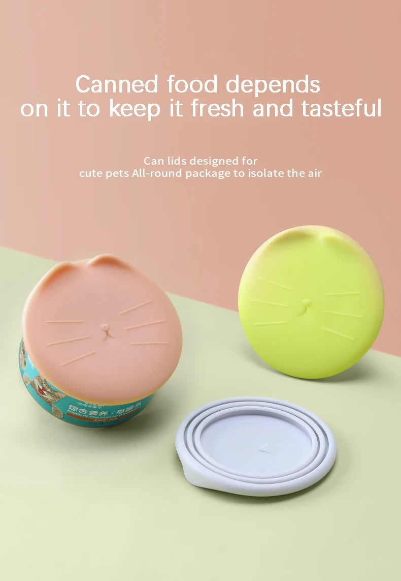 Silicone Canned Lid Sealed Feeders Food Can Lid For Puppy Dog Cat Storage Top Cap Reusable Cover Lid Health Pet Daily Supplies