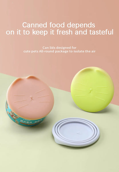 Silicone Canned Lid Sealed Feeders Food Can Lid For Puppy Dog Cat Storage Top Cap Reusable Cover Lid Health Pet Daily Supplies