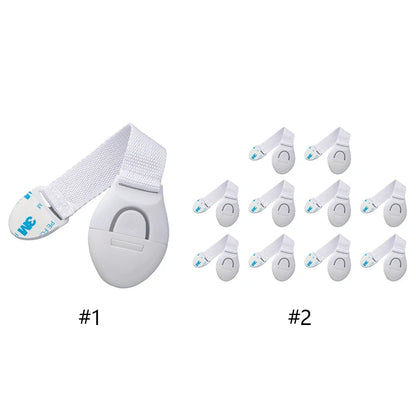 1/10pcs Child Safety Strap Locks No Drilling Cabinet Latches Adhesive Kids Proof for Cupboards Door Window Refrigerator