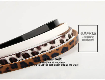 Leopard Print Belts for Woman Thin PU Belts Skirts Coat Decorative Waistbands Ladies Fashion Apparel Accessories Summer 2023 New