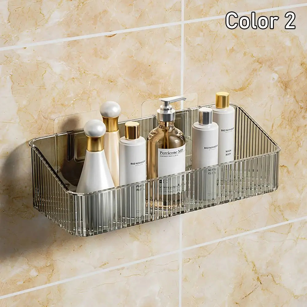 1Pcs Toilet Accessories Bathroom Shelves Corner Wall Mounted Kitchen Storage Holder Plastic No Hole Required