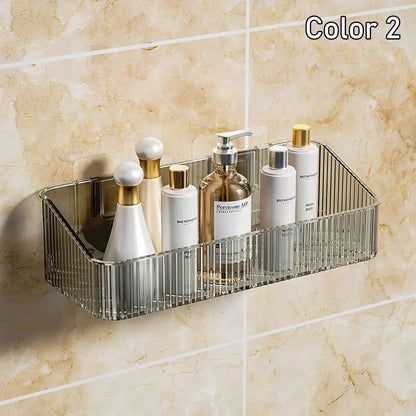1Pcs Toilet Accessories Bathroom Shelves Corner Wall Mounted Kitchen Storage Holder Plastic No Hole Required
