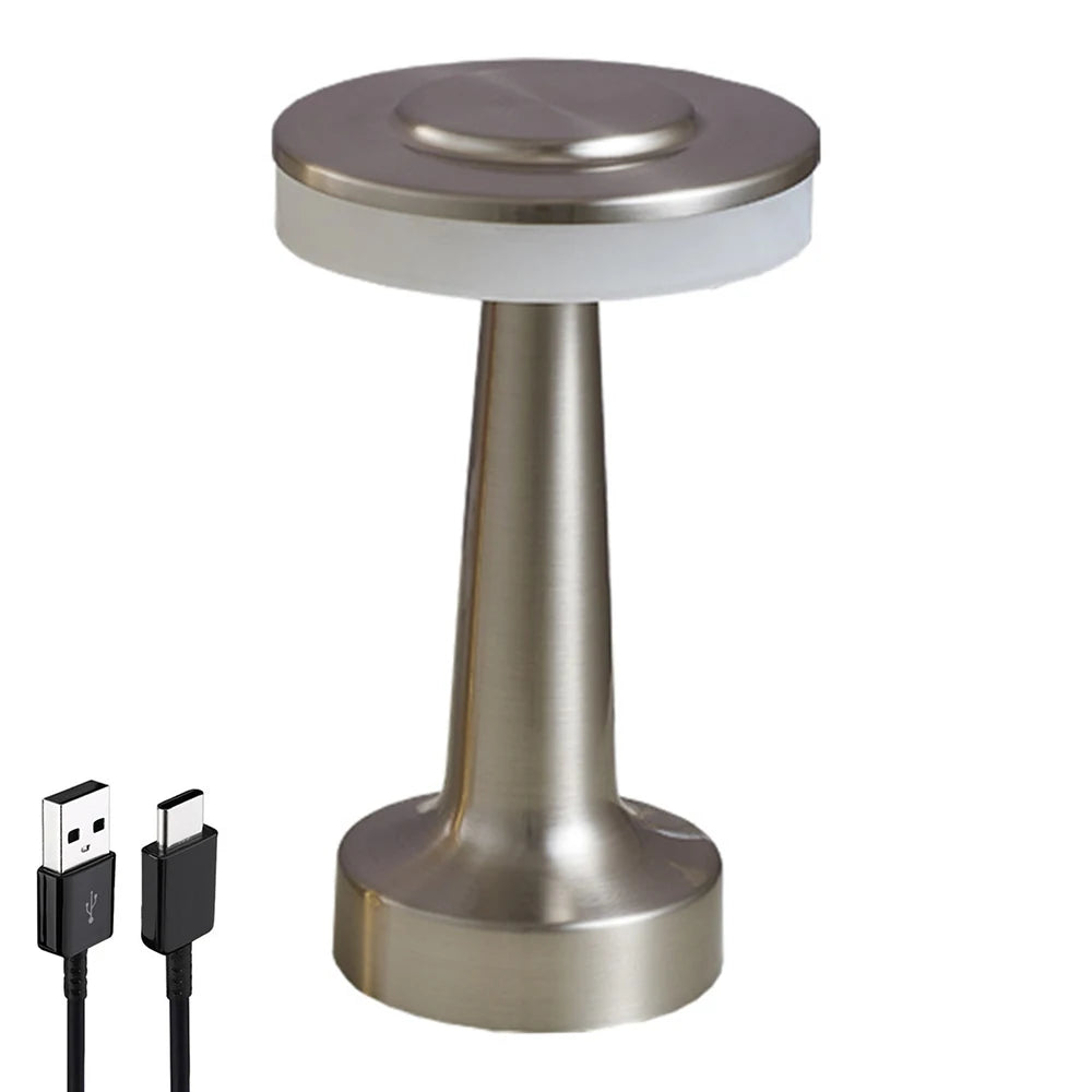LED Touch Table Lamp Desktop Night Light Rechargeable Cordless Decor Lamp for Restaurant Hotel Bar Bedroom Bedside Light Lamp