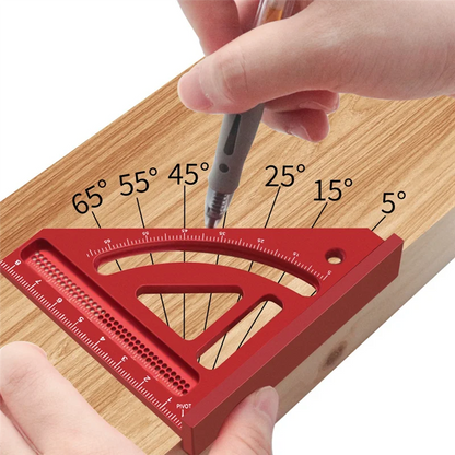 Multi Angle Measuring Ruler,Woodworking Square Protractor,Aluminum Miter Triangle Ruler,Precision Layout Measuring Tool-AT64