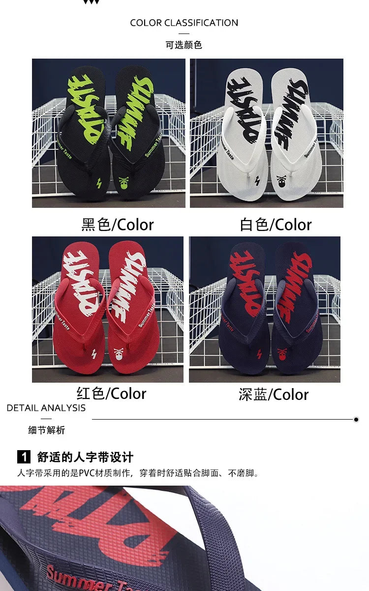 Flip-flops Men's Summer New Soft Sole Non-slip Flip-flops Youth Leisure Beach Sandals Sandalias De Fiesta Elegantes