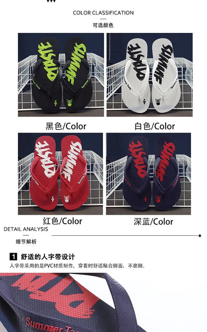 Flip-flops Men's Summer New Soft Sole Non-slip Flip-flops Youth Leisure Beach Sandals Sandalias De Fiesta Elegantes