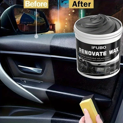 Multi-purpose automotive interior renovation wax plastic parts repair agent, tire protection agent, whitening agent, sponge