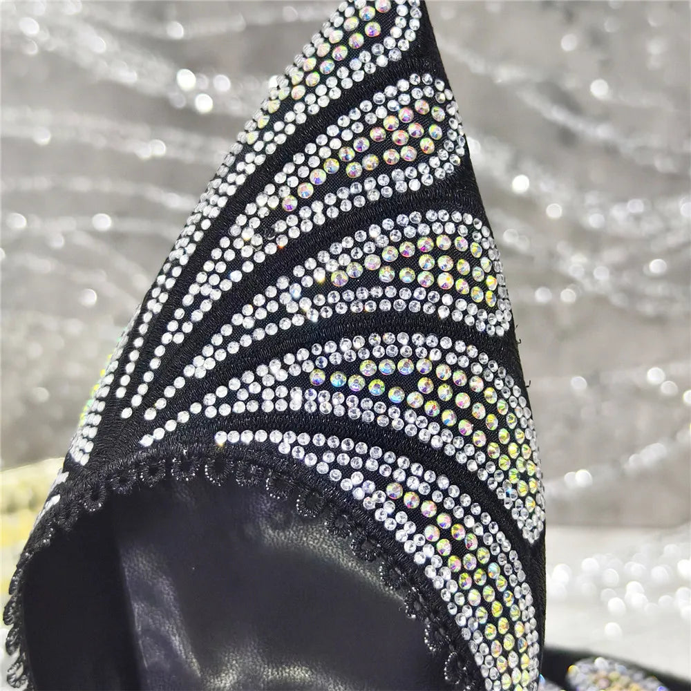 High Quality African Wedding Shoes Summer Sandals for Wedding 2025 Sexy Pumps Rhinestone Fashion Women Wedding Shoes