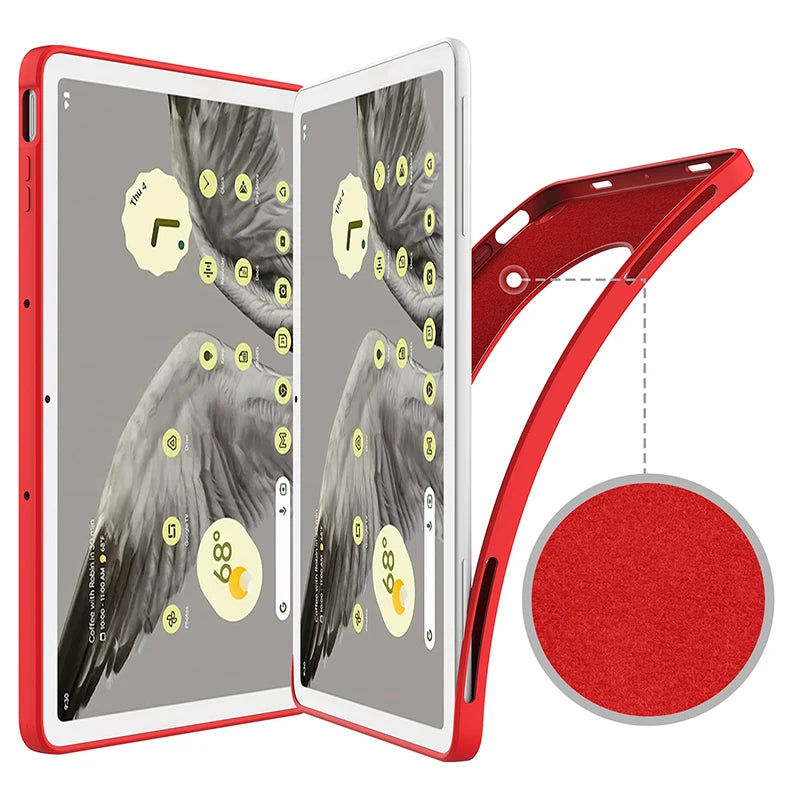 Silicone Case for Google Pixel Tablet Liquid Soft Flexible Cover Anti-Scratch Shockproof Protective Case Capa Fundas