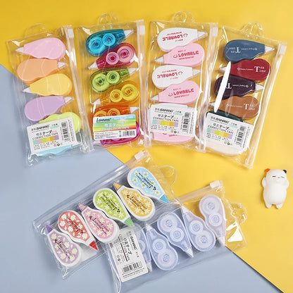 Mini White Correction Tape Multi-style Large Capacity Student Kawaii Error Correction Erasers Student School Stationery Supplies