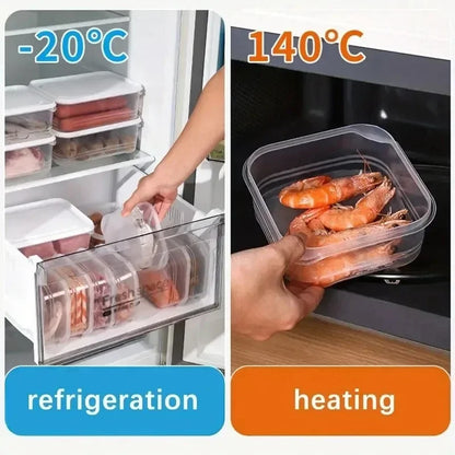 1-8Pcs Clear Food Storage Containers Reusable Food Preservation Boxes for Grains Meat Fruits Vegetables Kitchen Organization