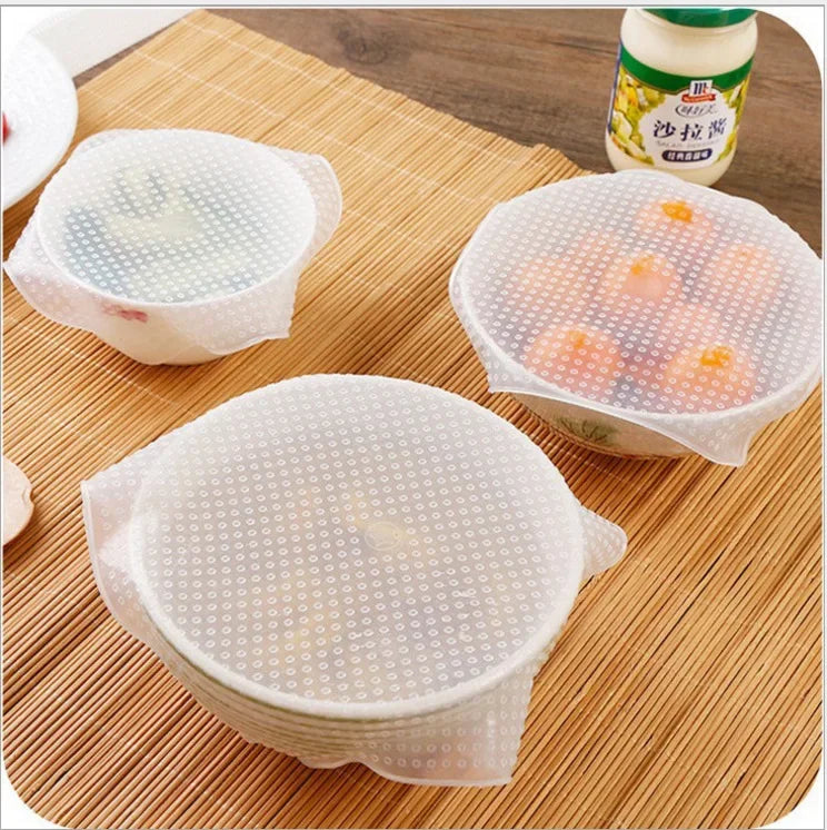 Reusable Food Fresh Lid, 3pcs/Set Silicone Stretch Cover, Suction Cover for Cooking Pot, Pan, Bowl, Vacuum Sealer Wrap