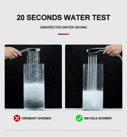 300 hole ultra strong pressurized shower head, square handheld shower head, pressurized shower head, water-saving shower head