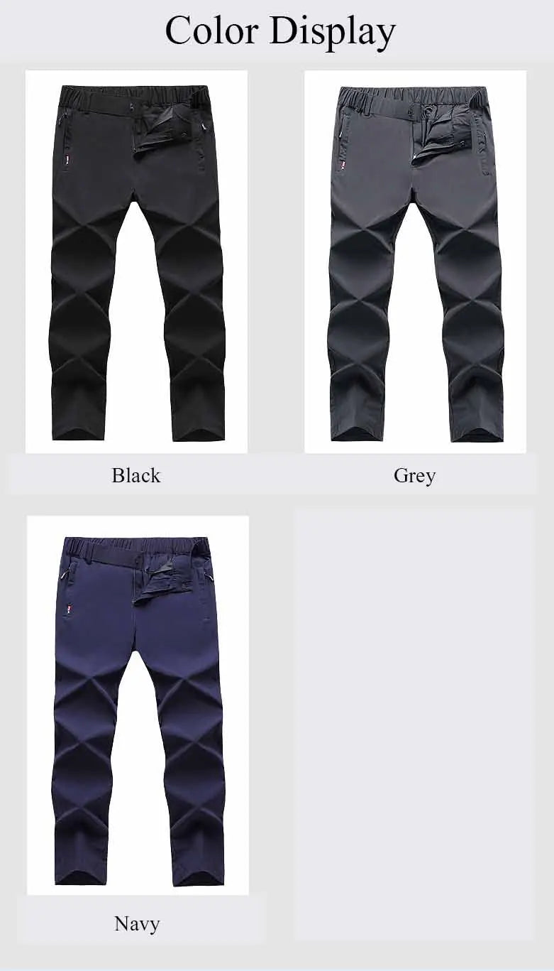 New Elastic Mens Hiking Pants Summer Quick Drying Waterproof Breathable Ultra Thin Outdoor Climbing Trekking Mens Trousers PN69