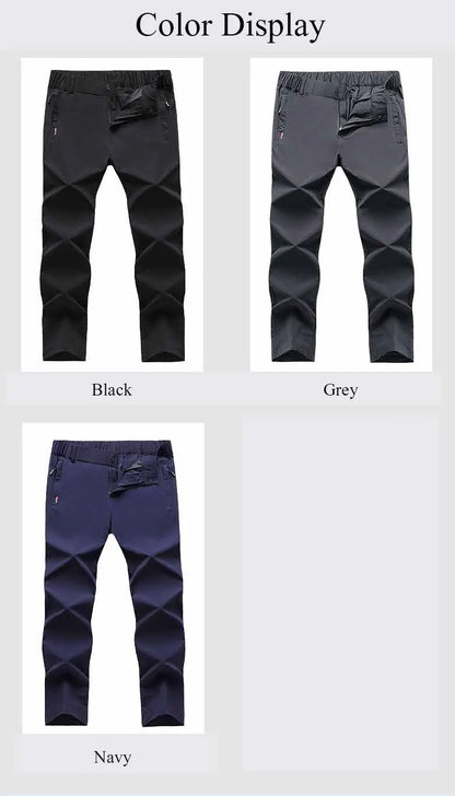 New Elastic Mens Hiking Pants Summer Quick Drying Waterproof Breathable Ultra Thin Outdoor Climbing Trekking Mens Trousers PN69