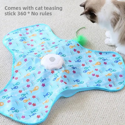 Interactive Toys,Automatic Toy for Indoor Cats with Moving Feather, Hide and Seek Cat Toy for Hunting Instincts Exercise