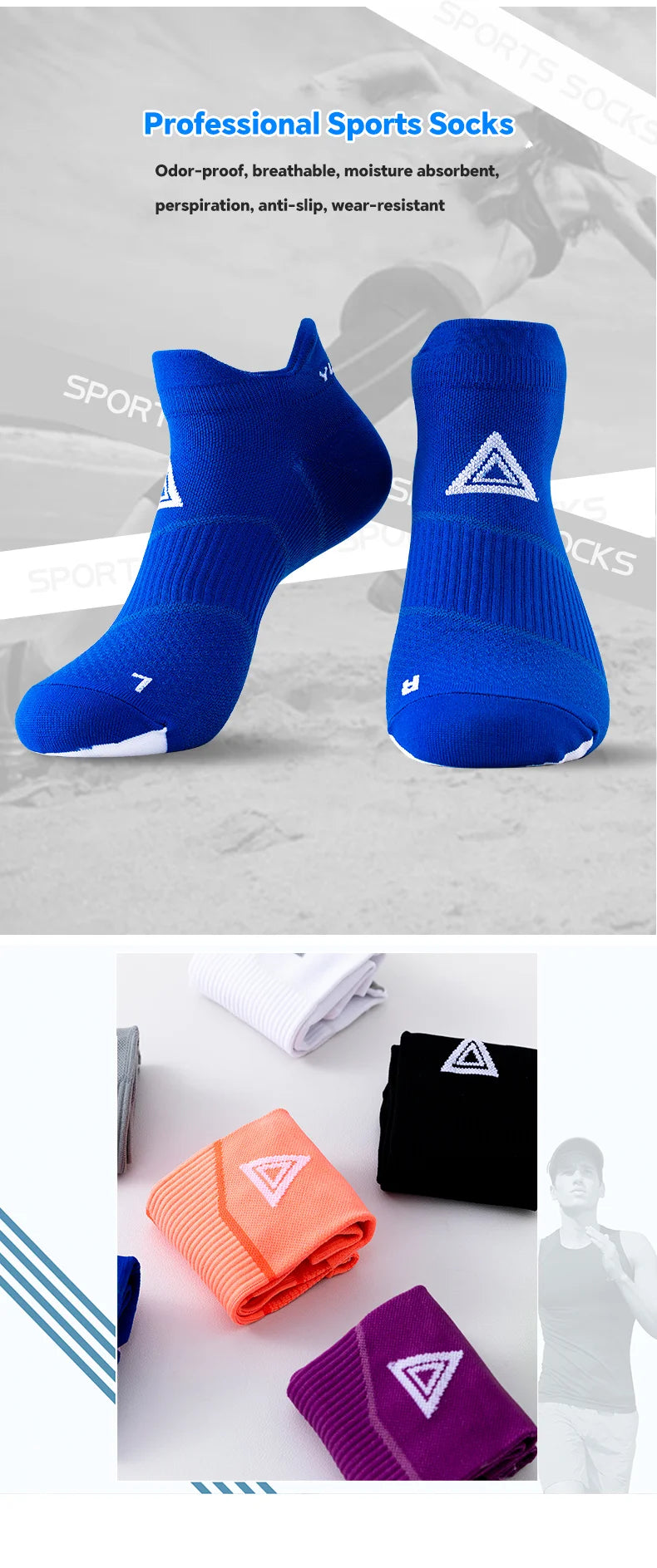 Professional Sports Socks Four Season Quick Drying Running Socks Thin Marathon Socks Deodorant Couple Socks