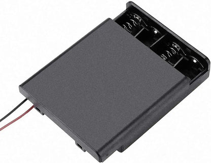 1/2/3/4 Slot AA Battery Holder,1.5V/3V/4.5V/6V AA Battery Box with Leads Wires ON/Off Switch and Screw Cap Case Back Cover