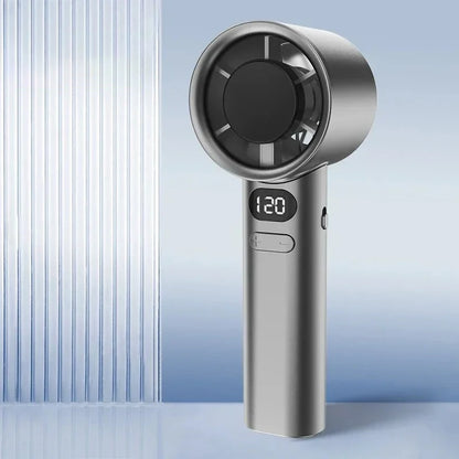 Mini Handheld Fan Mute Handheld Fan 4 Speeds Adjustment Air Calculating Fan With Power Display Portable Handheld Fan