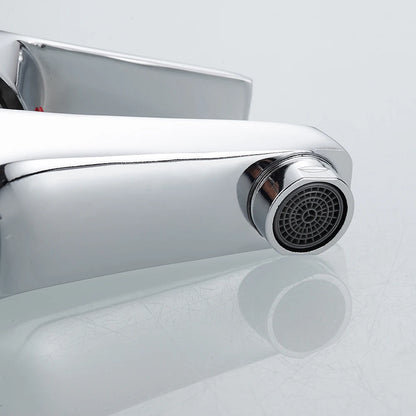 Single Lever Mixer Faucet Metal Electroplating Sink Taps Hot Cold Water Sink Mixer Tap Modern Basin Sink Faucet Durable Sink Tap