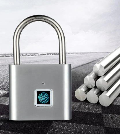 Fingerprint Padlock Locker Lock Smart Pad Lock Waterproof Small Portable Padlock with USB Charging for Locker   Luggage Suitcas