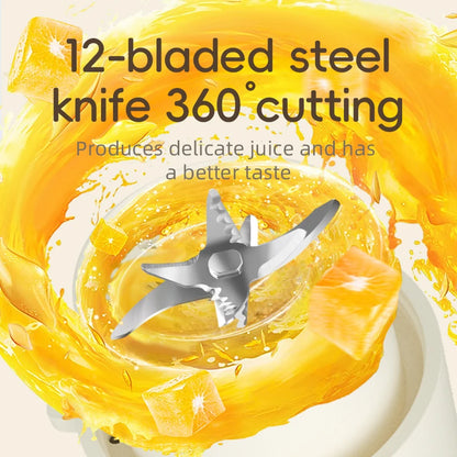 Portable Electric Juicer Blender With Straw 450ML Wreless Juicer Mini Juicing Cup USB Charging 12 Blades Gift Sport Lid