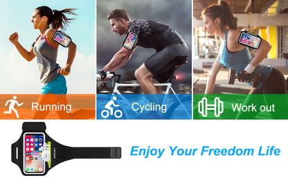 HAISSKY Zipper Pocket Running Sports Armband For iPhone 16 15 14 13 12 11 Pro Max 15 Plus Belt On Hand Phone Brassard Bags