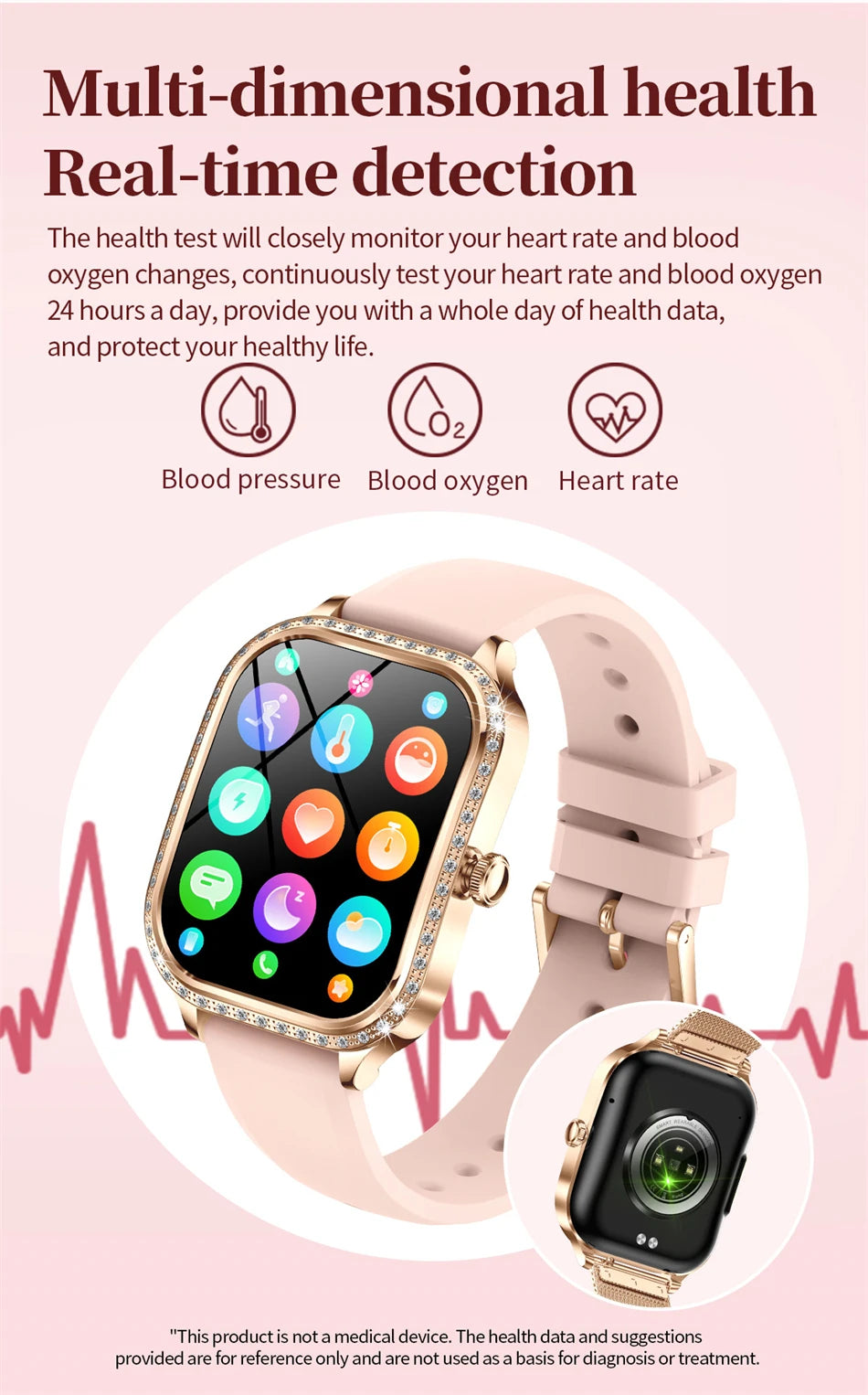 LIGE Fashion Ladies Smartwatch Women's Health Bluetooth Call Waterproof Watches Health Sports Best Friend's Smartwatch Adult