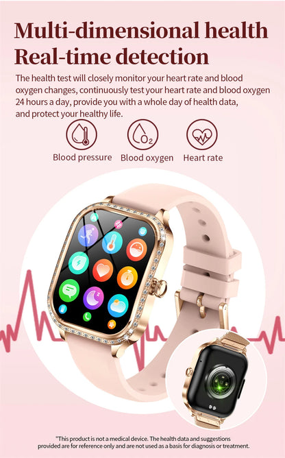 LIGE Fashion Ladies Smartwatch Women's Health Bluetooth Call Waterproof Watches Health Sports Best Friend's Smartwatch Adult