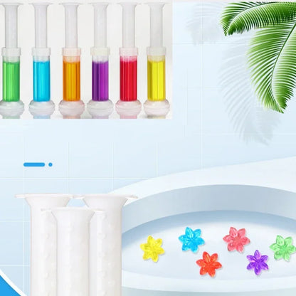 1Pcs Toilet Bowl Cleaner Gel Flower Petals-Long-Lasting Freshness,Odor Eliminator,Deodorizing Bathroom Stickers for Hygiene