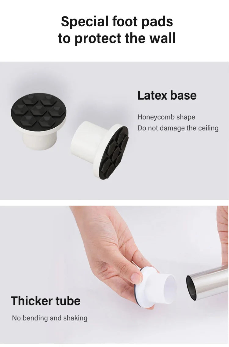 Household Flooring drying rack indoor telescopic pole drying rack Balcony Window Retractable drying rod Fixed Hanging Coat Racks