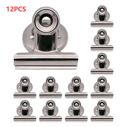 12/60pcs Fridge Strong Clips Magnets Scratch Free Detailed List Display Fastener Powerful Magnetic Paper Clip for Refrigerator