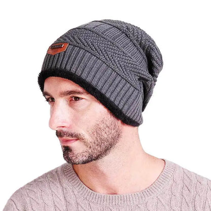 Beanies Men Winter Hat Women Knitted Hats For Men Cap Winter Beanie Caps Gorro Thick Warm Brimless Fur Bonnet Mens