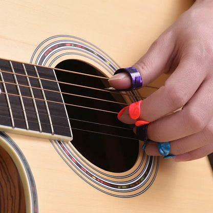 Guitar Slides Set Includes 3 Glass Slides (5.1cm/ 6cm/ 7cm) + 1 Stainless Steel Slide (6cm) + 4pcs Celluloid Thumb & Finger Pick