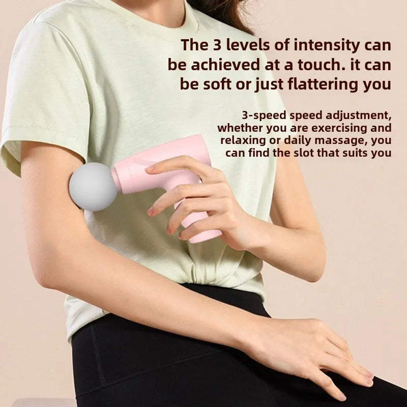 New Portable Mini Fascia Gun Multi-Stage Massage Gun Muscle Relaxation Massage Equipment Portable Vibration Massager