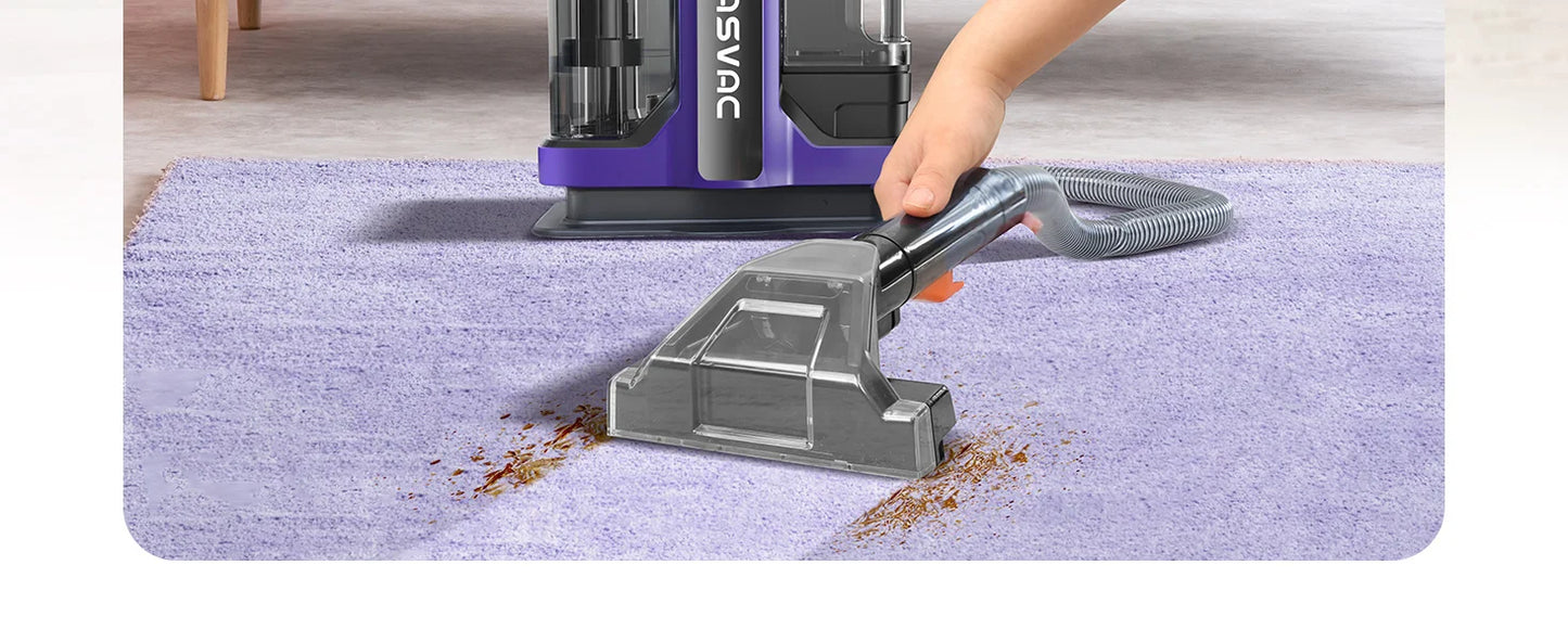 TASVAC C7 Portable Carpet & Upholstery Cleaner Machine, Spot And Stain Deep Cleaner With Two Brushes & Remover Formula For Pets,
