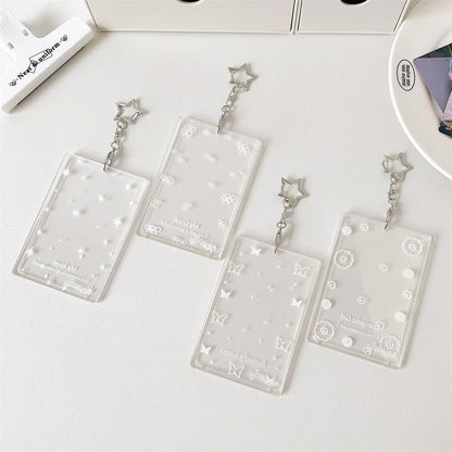 Transparent butterfly three inch hard card cover student meal card bus card pendant card package star card brick