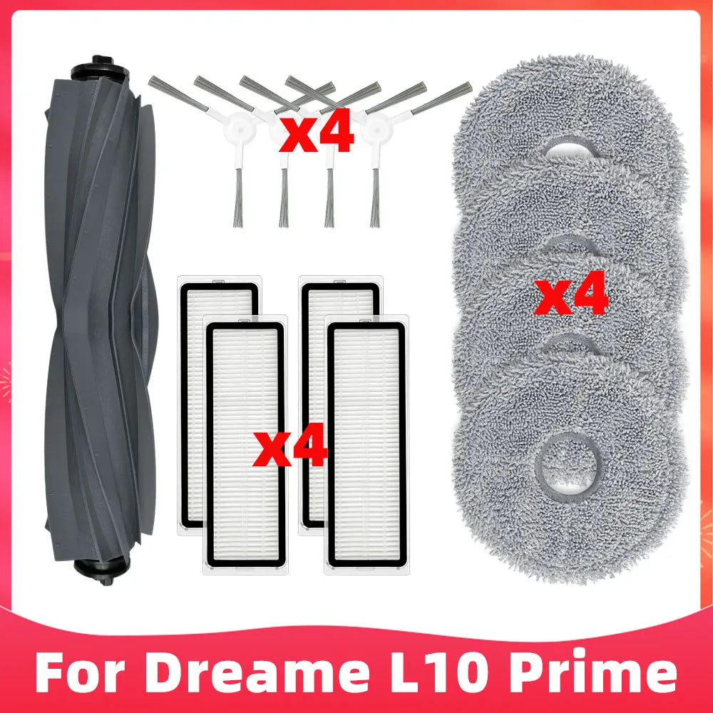 Compatible For ( Dreame L10 Prime, RLL11GC, L10S Pro, L10 Pro, Xiaomi S10+ ) Roller Side Brush Filter Mop Accessory Part